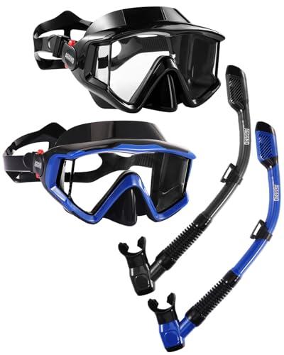 Aegend Snorkeling Gear for Adults Youth Kids, Snorkel Mask with Top Dry Valve - Panoramic View Anti-Leak and Anti-Fog with Mesh Bag for Snorkeling, Scuba Diving, Freediving & Swimming