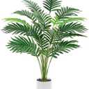 Der Rose 28'' Artificial Palm Tree Large Fake Tropical Faux Plants Indoor and Outdoor for Home Bathroom Porch Outside Patio Decor (White Pot)
