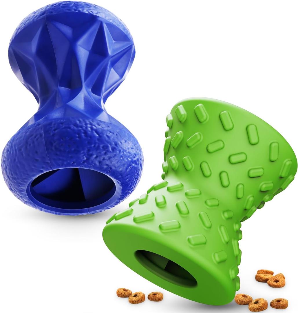 Dog Toys for Aggressive chewers, Indestructible Toy for Small Dogs Interactive Toy Dog chew Toys (Green + Blue) (Large)