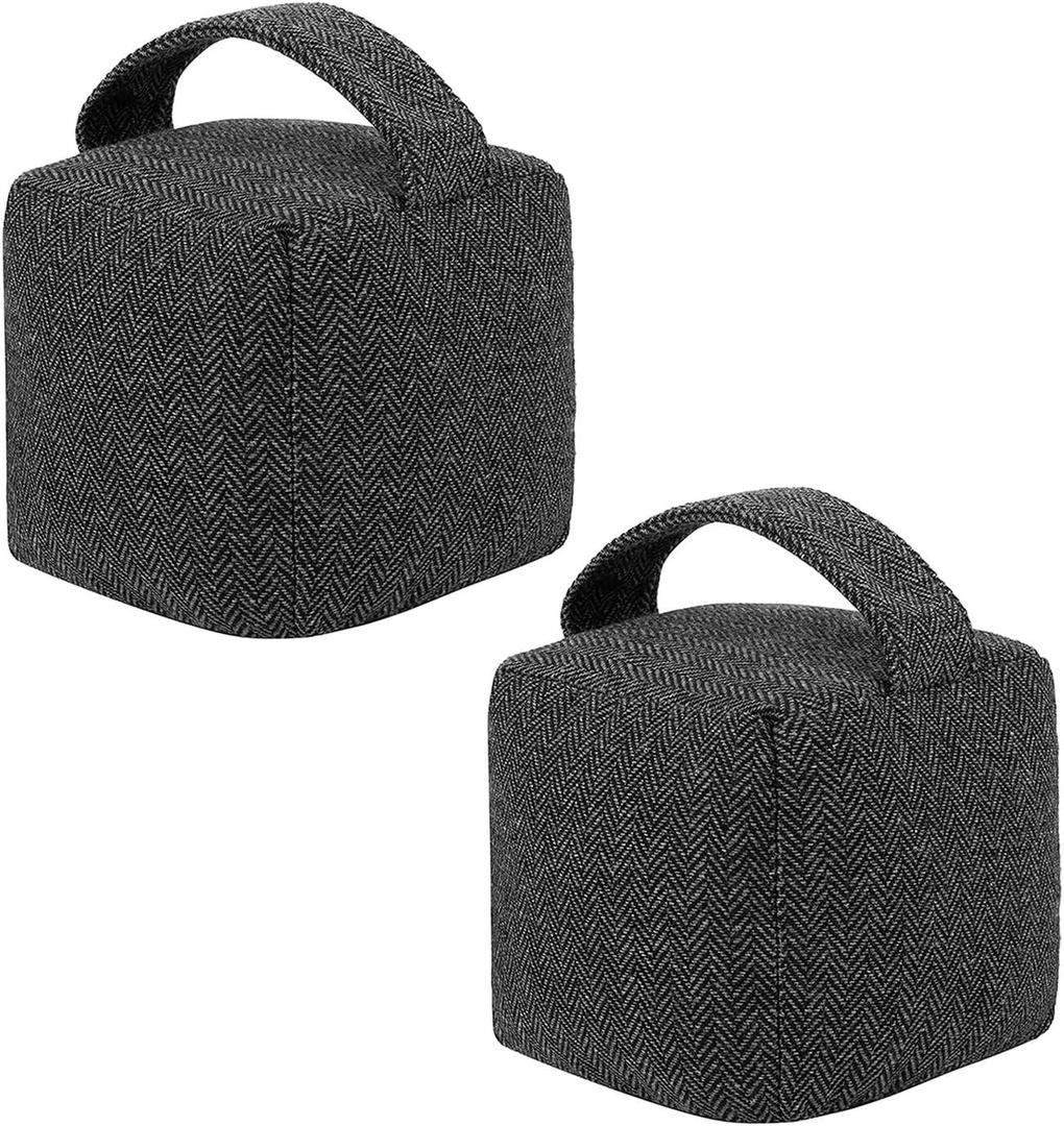4.4 Lbs Decorative Door Stopper 2 Set, Heavy Duty Door Stopper for Bottom of Door, Weighted Fabric Door Stopper for Bedroom, Living Room, Office