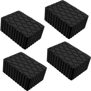ATOLS 4 Pack Solid Rubber Auto Lift Pads – Anti-Skid Rubber Blocks for Car Lifts, Jacks & Racks, 6-1/3" x 4-3/4" x 3" – Heavy Duty Jack Stand Pads with 3000 lbs Capacity