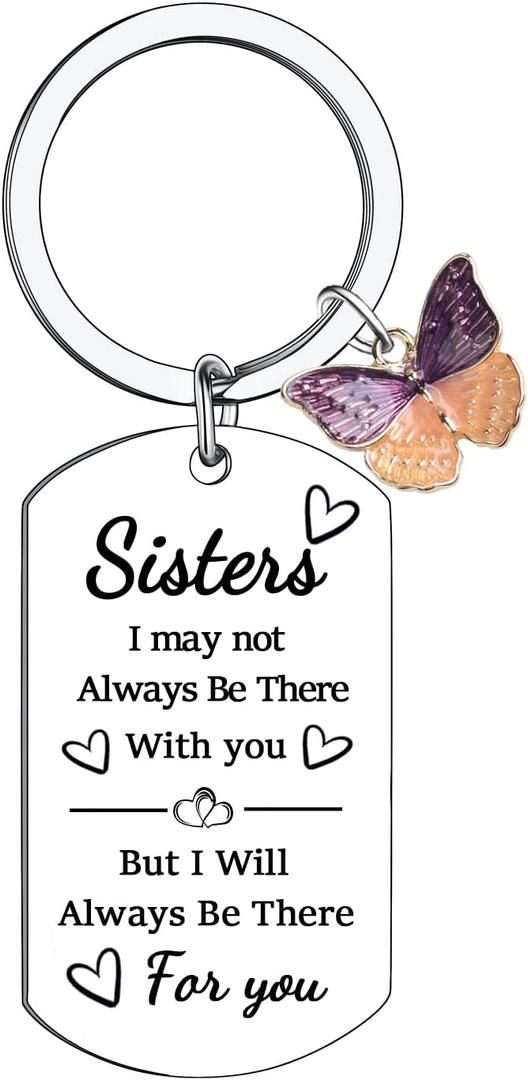 4 x Sister Gifts from Sister Funny Sister Keychain Funny Gifts for Big Sister Little Sister Soul Sister Besties Classmates Best Friend Birthday Gifts Graduation Gifts Ideas Best Sisters Ever Keychain