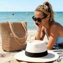 Beach Bags for Women - Large Straw Bag Woven Beach Tote, Summer Handmade Shoulder Handbag