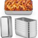 P&P CHEF Loaf Pan Set, 9 x 5 Inch Bread Pans, Stainless Steel Loaf Toast Baking Pans For Bread Meatloaf Lasagna Cake, Healthy & Non Toxic, Oven Safe& Easy Clean, (Silver, 8Pcs)