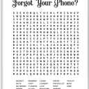 Stupell Industries Phone Crossword Puzzle Bathroom Word Design Wall Plaque Art, 10 x 15, Multi-Color,Wood Plaque,wrp-1390_wd_10x15