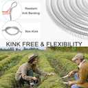 Garden Hose Non-Expandable 10 ft, Leak Proof, Kink-Free Water Hose with 10 Function Spray Nozzle, Lightweight Flexible, Portable Hose for Gardening, Silvery