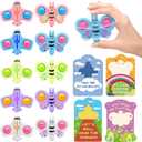 Valentines Day Cards for Kids School  28 Pack Fidget Spinner Pop-It Toys with Airplane & Butterfly Valentines Greeting Cards, Classroom Exchange Valentines Gifts, Bulk Set for School Valentines Party
