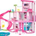 Barbie Dreamhouse, Pool Party Doll House with 75+ Pieces and 3-Story Slide, House Playset, Pet Elevator and Puppy Play Areas