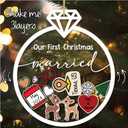 First Christmas Married Ornament 2024 - 6x5x0.27'' Wood & Acrylic Shaker Ornament, Personalized Wedding Keepsake, Mr and Mrs Gift