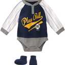 Outerstuff MLB Newborn Infants is It Game Time Yet 3 Piece Onseie Creeper Bodysuit Set (Milwaukee Brewers, 18 Months)