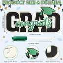 Qunclay Class of 2026 Wood Signs Graduation Party Decorations 2026 Congrats Grad Sign Wooden Signature Board with Pen Graduation Photo Booth Prop for High School College Grad Party Supplies(Green)