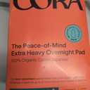 Cora 100% Organic Cotton Topsheet Pads Extra Heavy Overnight Pads (24 Count)