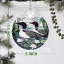 Loon Birds Stained Glass Ornament, Christmas Ornaments  Christmas Tree Ornament, Holiday Decor, Xmas Stocking Stuffers, Gift Idea, Gifts for Bird Lover, Coworker, Friend, and Family