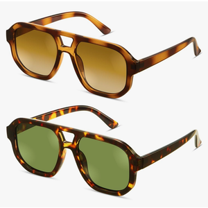 livho Trendy Polarized Square Aviator Sunglasses Women Men Square Eyewear Frame, Retro Sun Glasses for Women Men 2025 Shades