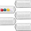 HOMOKUS 5 Pack Large Under Shelf Basket for Storage,Hanging Wire Basket Shelves,Under Cabinet Add-on Storage Racks,Slide-in Shelf Baskets Organizer for Kitchen Pantry Counter Desk Bookshelf (Black)
