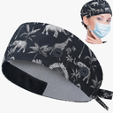 ABAMERICA Working Caps with Button and Sweatband, Adjustable Working Hats for Women Men, One Size(Tie Back or Toggle)