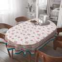 Oval Tablecloth 60x84 Inch, Pioneer Floral Design Rustic Tablecloth Classic French Country Printed Table Cover for Farmhouse Decoration, Suitable for Home, Kitchen, Indoor and Outdoor Dining Table