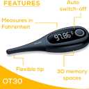 Beurer Ovulation Tracking Basal Body Thermometer for Natural Family Planning, Basal Thermometer for Ovulation with App and Bluetooth, OT30