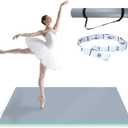Dance Floor Mat Non-Slip with Shoulder Strap Portable and Dance Resistance Band, Dance Floor for Ballet,Jazz, Pop Thick PVC Practice Floor Reusable Mat