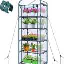 Mini Greenhouse for Outdoors Indoor: Ohuhu Small Plants Green House with 5 Tier Shelves, Portable Plastic Greenhouses with Heavy Duty Transparent PVC Cover for Garden Patio Backyard Porch Balcony