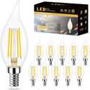 Sailstar Dimmable E12 Candelabra Bulb 60 Watt Equivalent, E12 LED Bulb 4000K Natural Daylight, CA10 Candelabra LED Light Bulbs for Chandelier, 4W, 500LM, 120V, CRI 85, Pack of 10