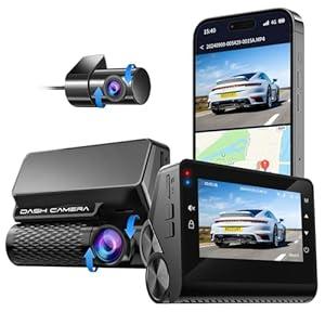 4K Dash Cam Front and Rear, 30FPS Dash Camera for Cars with UHD 2160P Night Vision, 3'' IPS Screen Dual Dashcam Builtin WiFi with GPS, App Control, 24H Parking Mode, GSensor