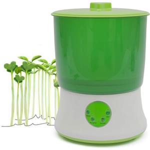 DNYSYSJ 110V Seed Sprouter, 2 Layers Bean Seed Cereal Sprouts Machine Maker Homemade Automatic Seed Sprouter Power-Off Memory Function Sprouter