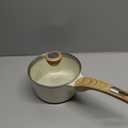 SENSARTE Ceramic Nonstick Sauce Pan with Lid, 1.5 Quart Small Saucepan, White Cooking Pot with Stay Cool Handle, Non toxic Kitchen Sauce Pot, Non stick Saucier Pan, Induction Pot, PFOA PTFE PFAS Free