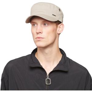 CACUSS Men's Cotton Army Cap Cadet Hat Trucker Dad Hat Military Flat Top Adjustable Vintage Baseball Cap (Beige)