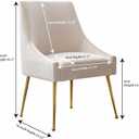Modern Velvet Dining Chairs Set of 2, Contemporary Upholstered Furniture Collection with Polished Gold Metal Legs, Elegant Accent Chairs for Kitchen Living Room(White)