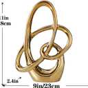 Modern Gold Knots Decor Ceramic Statue - Abstract Home Accent & Tabletop Figurine for Living Room, Bedroom, Bathroom, Office, Shelf, Mantel - Wedding, Coffee Table, Dining Room Centerpiece Decoration, Large