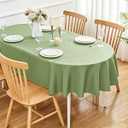 Cstalstal Sage Green Oval Tablecloth 52 x 70 Inch - 200 GSM Polyester Fabric Wrinkle Resistant Washable Table Cloth, Solid Color Table Cover for Dining, Wedding, Party, Banquet and Outdoor Use