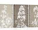 QICIFA Neutral Floral Framed Canvas Wall Art Set of 3, 16"x24" Large Boho Botanical Wall Decor, Minimalist Plant Wall Painting, Rustic Wildflower Artwork for Living Room Bedroom Farmhouse Office