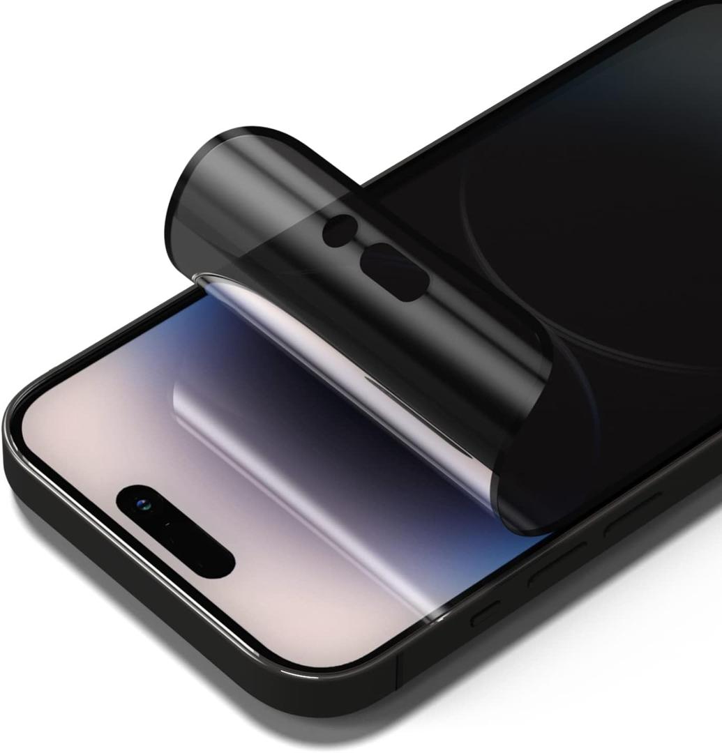 RhinoShield 3D Impact Privacy Screen Protector Compatible with [iPhone 14 Pro] | Ultra Impact Protection - 3D Curved Edges for Full Coverage - Alignment frame Easy Installation