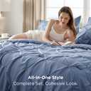Bedsure 7-Piece Queen Comforter Set & Sheet Set, Slate Blue Bed in a Bag