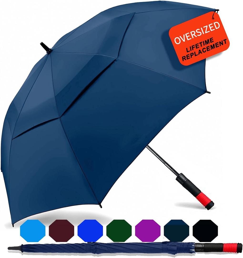 SIEPASA Golf Umbrella Large 62/68/72 Inch Automatic Open Golf Umbrella Extra Large Oversize Double Canopy Vented Umbrella Windproof Waterproof for Men and Women.