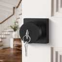 Black Door Knob with Lock and Key, Heavy Duty Keyed Entry Door Knob, Zinc Alloy Matte Black Exterior Door Knobs with Lock(1 Pack)