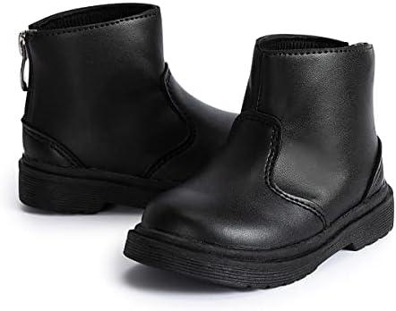 Miamooi Toddler Girls Boys Combat Ankle Boots Little Kid Waterproof Outdoor Chelsea Fall Booties Leather Comfort Shoes (Toddler/Little Kid), Size 24