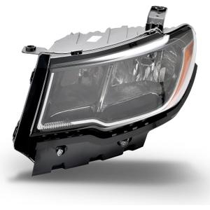 Headlights Assembly Compatible with Jeep Compass 2017-2021, Headlamp Left Driver Side Replacement CH2502295 55112707AE (Halogen Type)