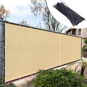 Royal Shade 5' x 12' Beige Fence Privacy Screen Windscreen Cover Netting Mesh Fabric Cloth - Cable Zip Ties Included (We Make Custom Size)