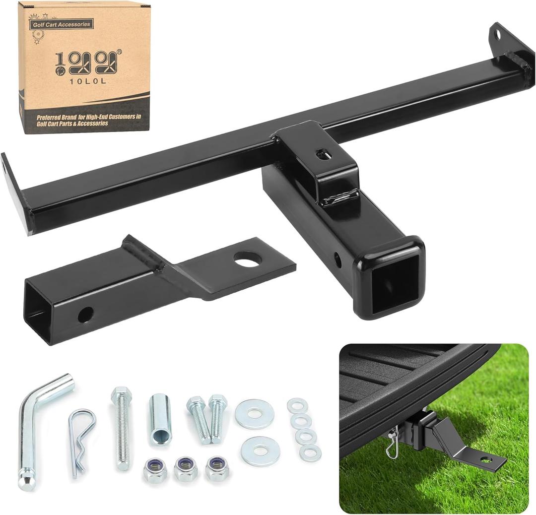 10L0L Upgraded Golf Cart Bumper Trailer Hitch for EZGO RXV 2008-up Electric & Gas Cart, Thickened Rear Trailer Hitch Easy to Install