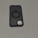 HuwaiH 360 Rotatable Magnetic Ring Stand for iPhone 14 Plus Case, Compatible with MagSafe, Military-Grade Shockproof, Anti-Scratch Matte Translucent Phone Case for iPhone 14 Plus(Black)