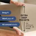 Extra Deep King 400 Thread Count Cotton Fitted Sheet - Hotel Luxury Single Fitted Sheet Only - Easily Fits 18" to 24" Mattress - Soft, Wrinkle Free, Breathable & Comfy Extra Deep Pockets Cream Fitted
