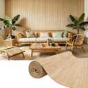 Natural Bamboo Wall Panel for Interior Wall Decor, Pole Wrap Wainscoting Paneling, Eco-Friendly Formaldehyde-Free Interior Decor for Living Room,Kitchen Island, Ceiling,Office, 48" H x 96" L, Raw Wood