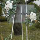 Faux Arch Flower Swag Set of 2 for Wedding Welcome Signs Floral Swag Wedding Reception Ceremony Signs Decor (White)