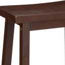 Amazon Basics Solid Wood Saddle-Seat Counter Height Bar Stools for Kitchen Island and Home Bar with Footrest, 29-Inch Height, Walnut, Set of 2