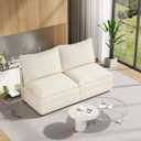 Vesgantti 74" Loveseat Sofa for Living Room, Comfy Cloud Couch Deep Seat Chenille Modern 2 Seater Small Sofa, Extra Seats for Modular Couch, Beige (Without Armrest)