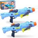 Water Guns for Adults Kids Ages 6, 8, 10, 12+, Super Water Blaster Soaker Pistol Guns 2 Pack, 4 Jet Modes Powerful Pump-Action Crossbows Gun, Outdoor Toys for Summer Activities Beach Pool Yard Games