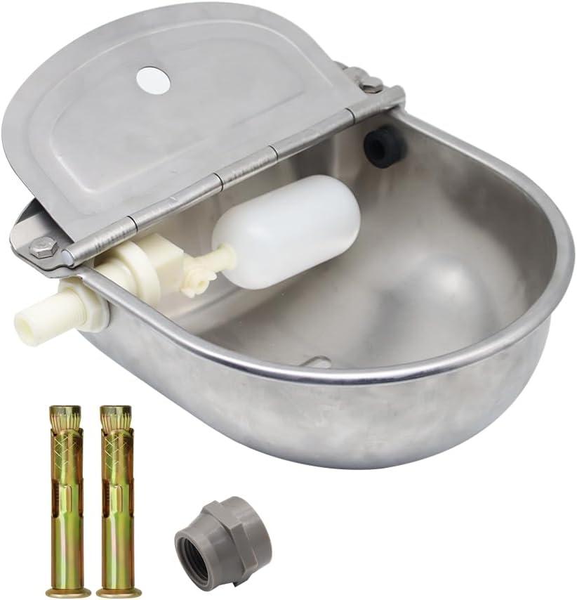 Automatic Dog Feeder Trough Bowl Dispenser Waterer for Pet Dog Horse Cattle Goat Sheep Water Stainless Steel Farm Tool