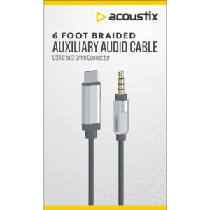 Skullcandy Jib Wired Earbuds with 3.5mm Plug, Noise Isolating Fit, Built-In Microphone Call and Track Control, Convenient for Travel - Black and Acoustic 6 Foot Braided Auxiliary Audio Cable USB-C to 3.5mm Connector